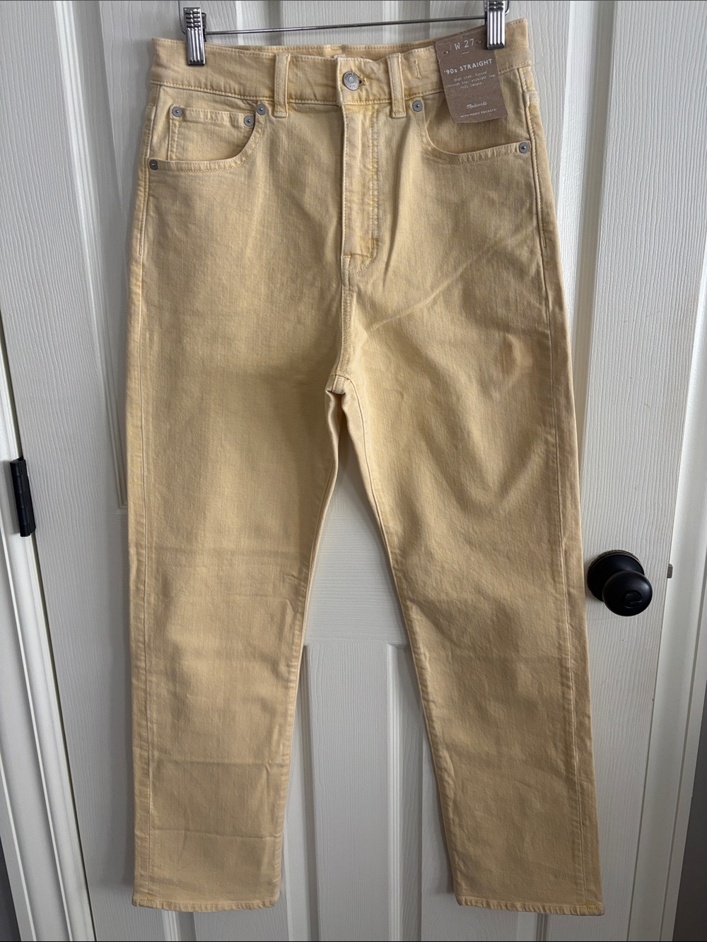 Madewell High-Rise Straight Jeans in Pale Yellow